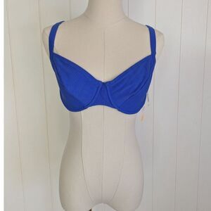 90's Krista Bikini Top - NWT - Blue - 10D - Underwire